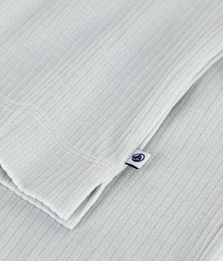 Pijama de terciopelo liso de pierna recta para mujer azul