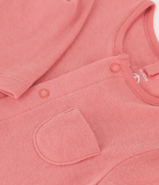 Mono largo liso de tejido túbico ecológico de bebé rosa PAPAYE