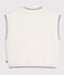 Jersey infantil sin mangas de lana y algod&oacute;n con detalle trenzado blanco