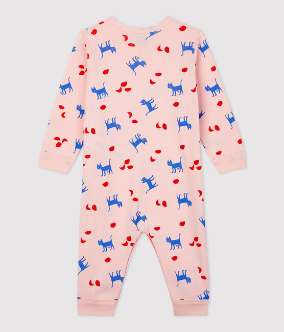 Pelele de bebé con estampado de fantasía sin pies de algodón rosa MINOIS/blanco MULTICO