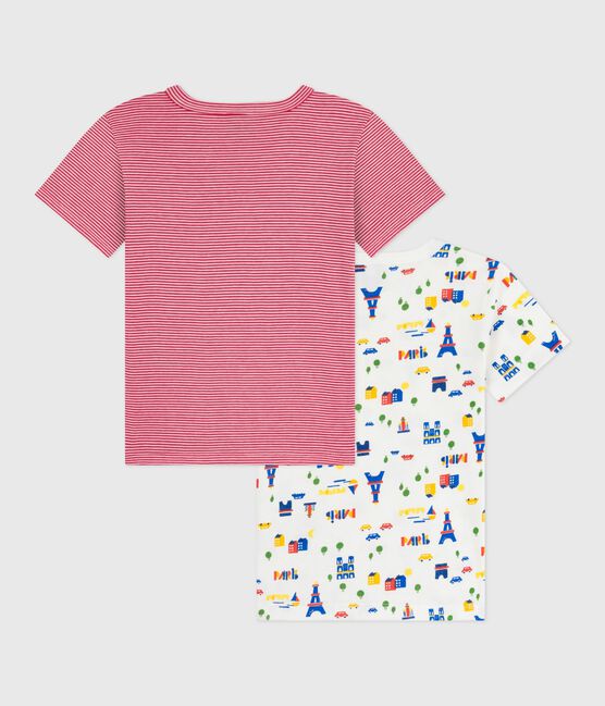 Juego de camisetas infantiles de algodón de manga larga con estampado de París variante 1