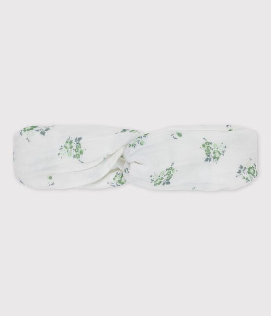 Diadema de bebé de tejido a capas de algodón orgánico blanco MARSHMALLOW/blanco MULTICO