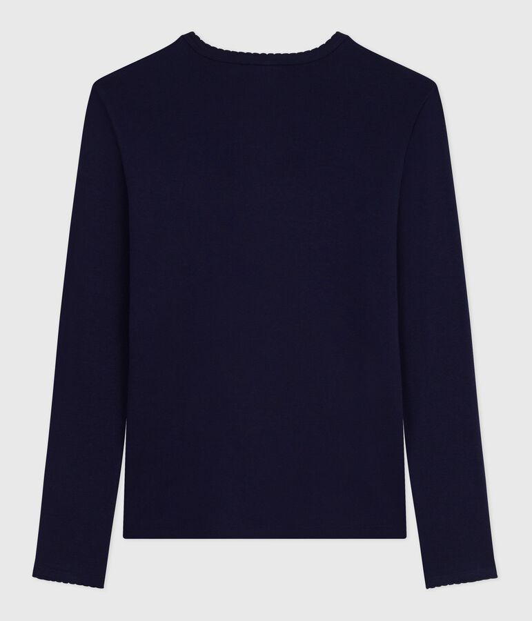 Camiseta Ic&oacute;nica cocotte de manga larga de algod&oacute;n para mujer azul