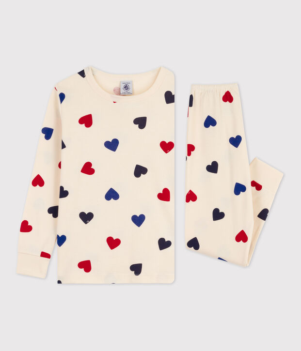 Pijama de algod&oacute;n para ni&ntilde;o/ni&ntilde;a crudo/multicolor