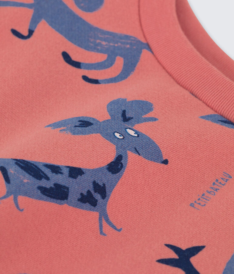 Sudadera de mulet&oacute;n infantil unisex rosa/multicolor