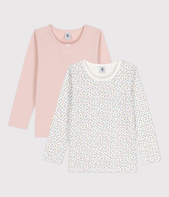Juego de 2 camisetas de manga larga de niña de algodón variante 1