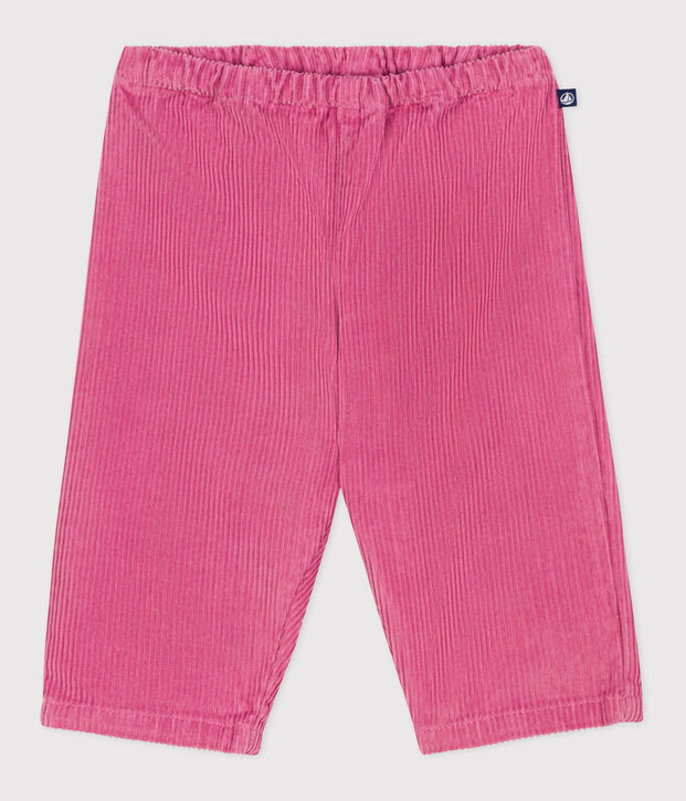 Pantal&oacute;n de pana lisa para beb&eacute; rosa