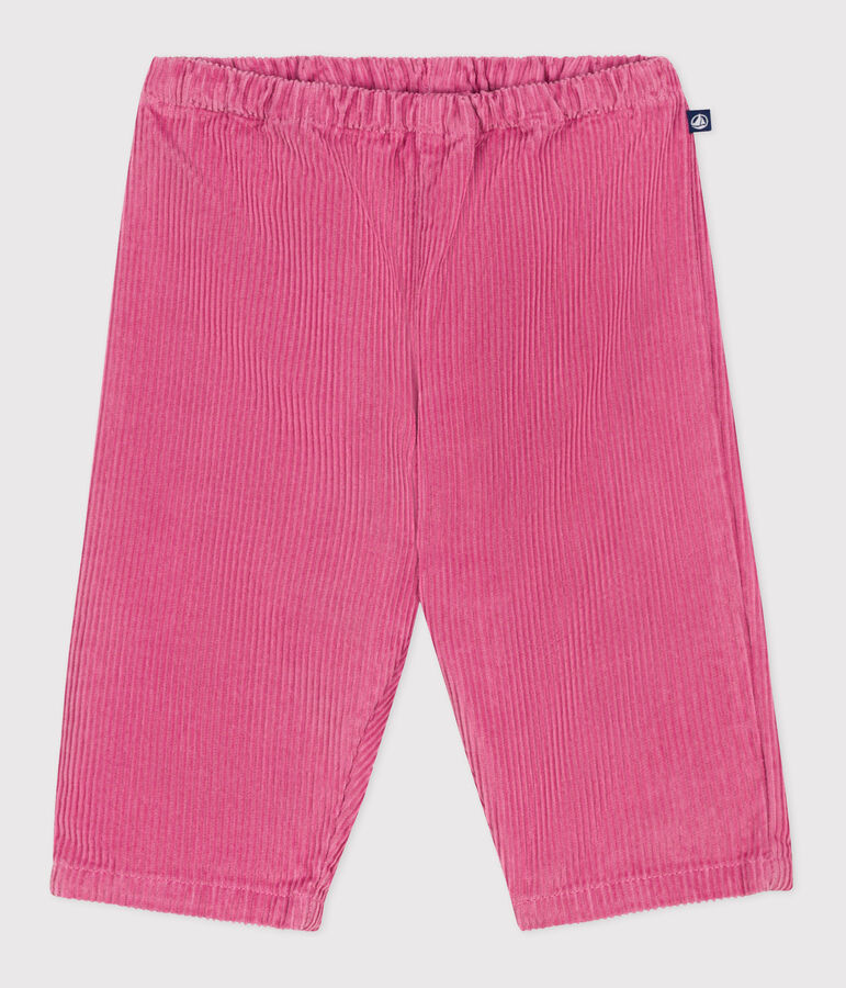 Pantal&oacute;n de pana lisa para beb&eacute; rosa