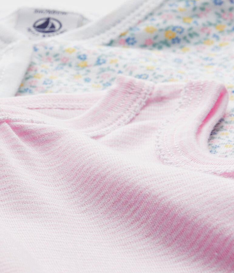 Lote de 2 peleles cortos para beb&eacute; ni&ntilde;a blanco .