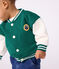 Chaqueta teddy de algodón bicolor verde EVERGREEN/ MILK