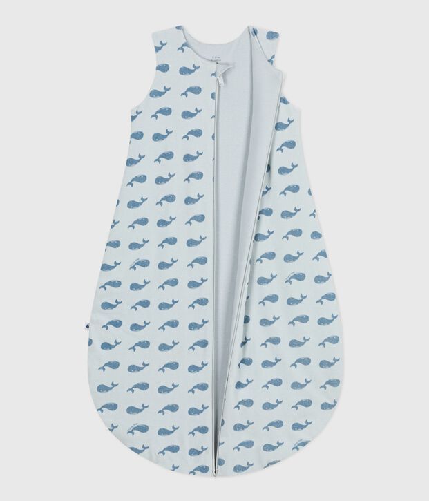 Saco de terciopelo para beb&eacute; con estampado de ballena TOG 3 azul/azul