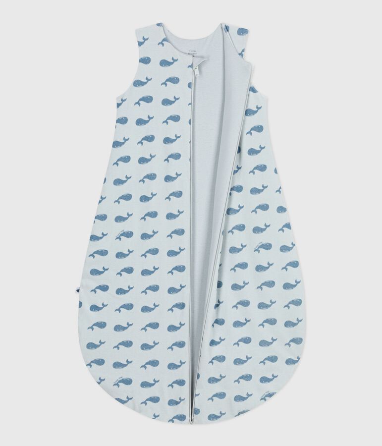 Saco de terciopelo para beb&eacute; con estampado de ballena TOG 3 azul/azul