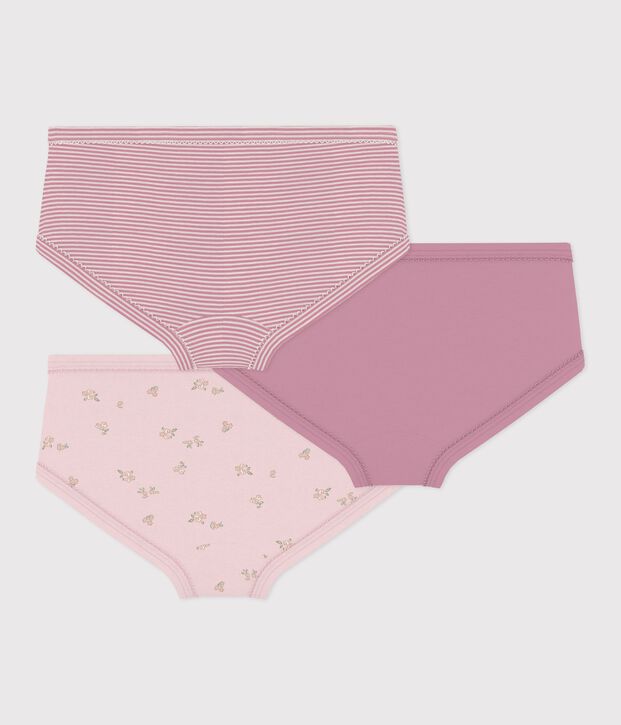 Juego de braguitas infantiles de algod&oacute;n de talle alto con flores multicolor
