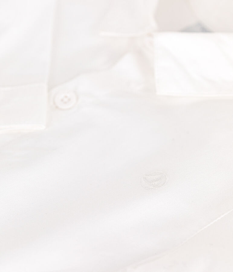 Camisa lisa de algod&oacute;n para beb&eacute; blanco ECUME