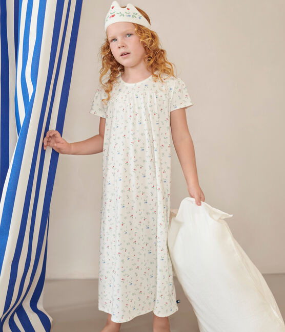 Camisón disfraz y diadema infantil de algodón blanco MARSHMALLOW/blanco MULTICO
