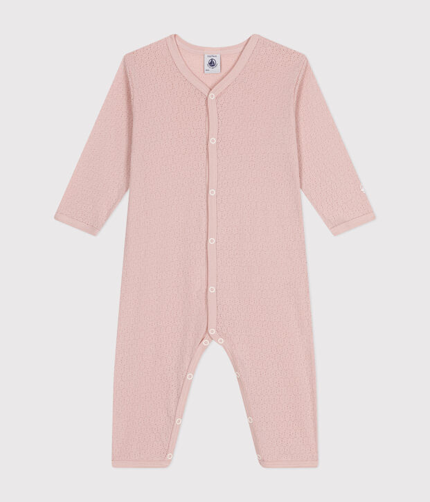 Pijama sin pies de algod&oacute;n para beb&eacute; rosa