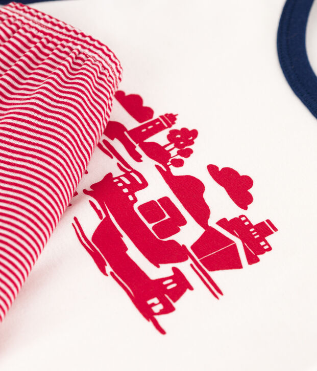 Pijama corto Le Havre de algod&oacute;n para ni&ntilde;o blanco/multicolor