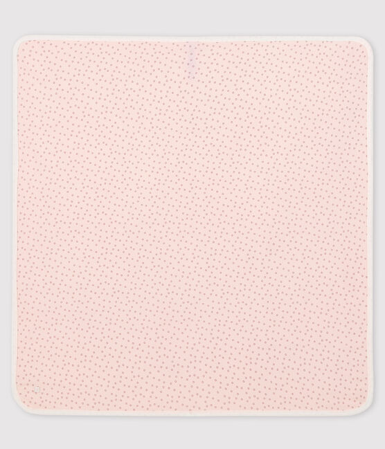 Manta de tejido acanalado para bebé rosa FLEUR/gris CONCRETE