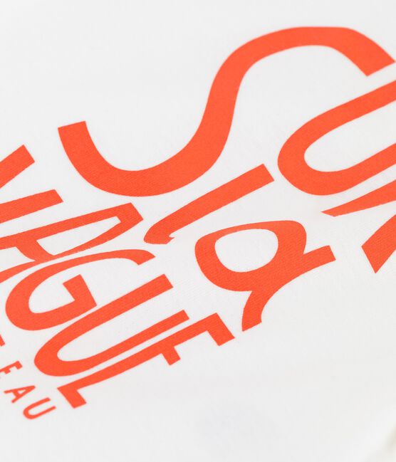 Camiseta de manga corta con motivo de algodón de bebé blanco MARSHMALLOW