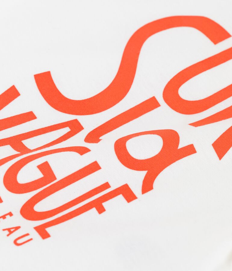 Camiseta de manga corta con motivo de algod&oacute;n de beb&eacute; blanco MARSHMALLOW