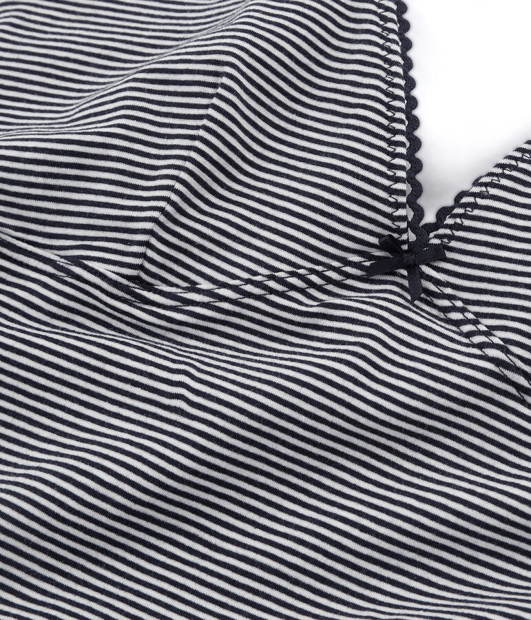 Body sin mangas de punto extrafino para mujer azul/blanco