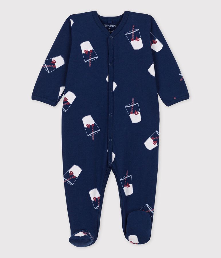 Pelele de beb&eacute; de algod&oacute;n org&aacute;nico Tajinebanane x Petit Bateau azul MEDIEVAL/blanco MULTICO