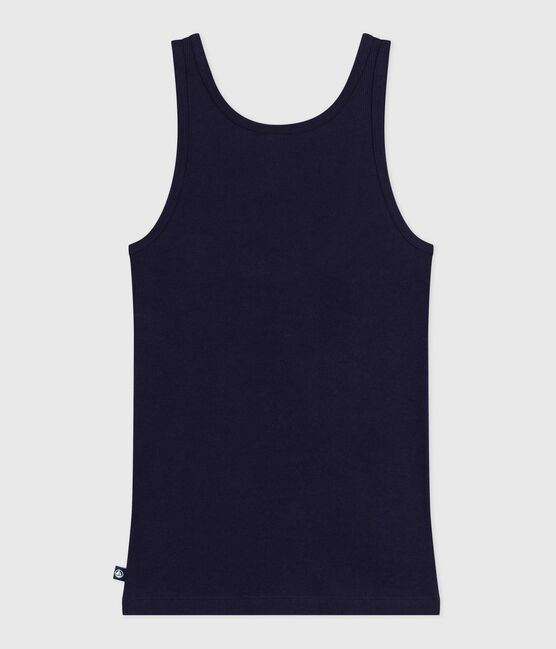 Camiseta ligera de tirantes de lana y algodón para mujer azul SMOKING