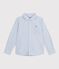 Camisa infantil de algod&oacute;n a rayas azul/azul