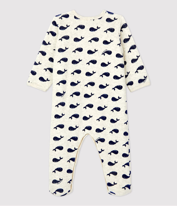Pelele de terciopelo para beb&eacute; beige/azul