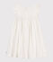 Vestido sin mangas de algodón façonné para niña blanco MARSHMALLOW