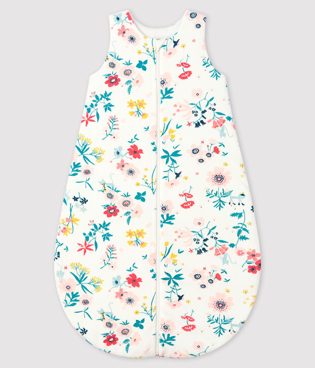 Saco de terciopelo para beb&eacute; ni&ntilde;a blanco/multicolor