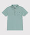 Polo infantil de algodón liso de manga corta verde PAUL