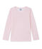 Camiseta de lana y algodón para niña rosa VIENNE/rosa GRETEL