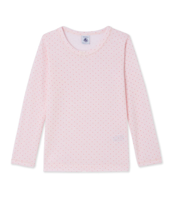 Camiseta de lana y algodón para niña rosa VIENNE/rosa GRETEL
