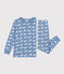 Pijama infantil de algodón con estampado de ballena azul BEACH/ MARSHMALLOW
