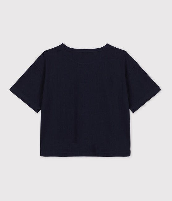 Camiseta LE BOXY de algodón de mujer azul SMOKING