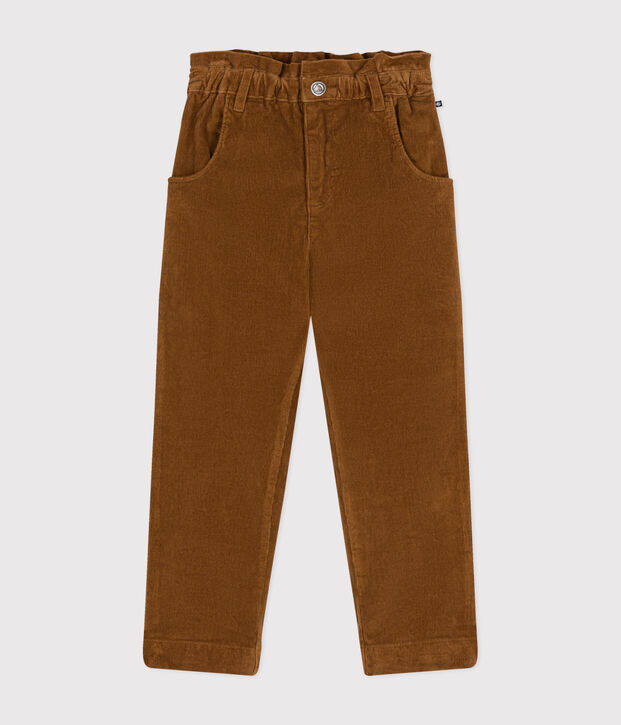 Pantal&oacute;n de terciopelo para ni&ntilde;a marron
