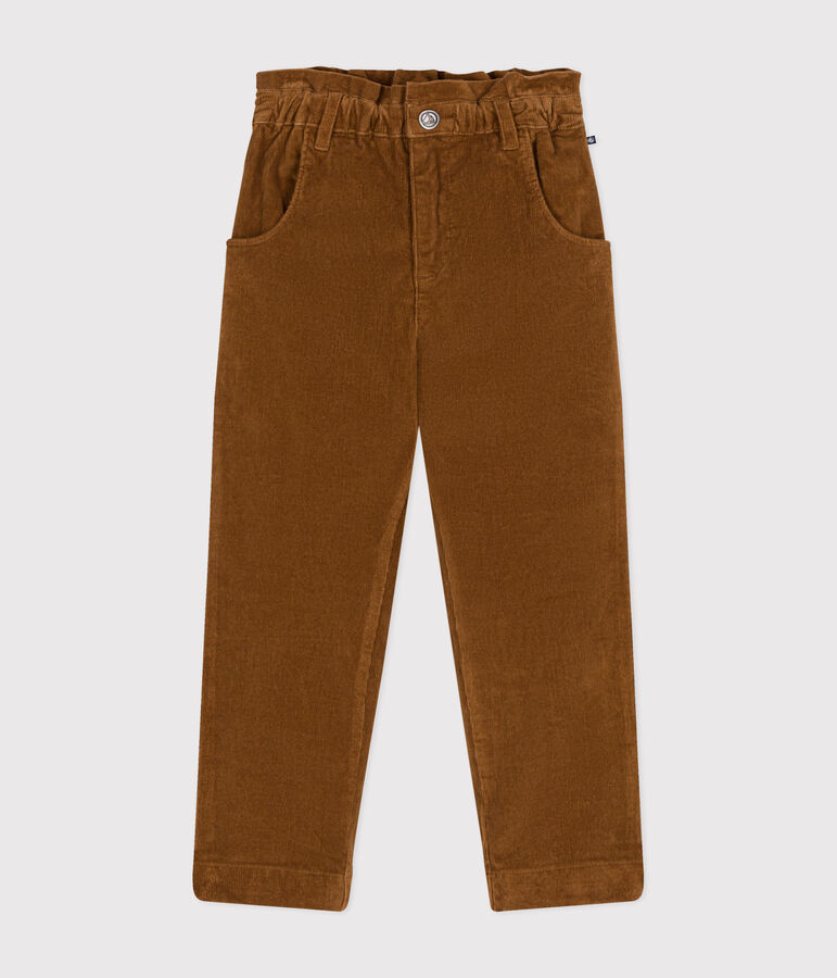 Pantal&oacute;n de terciopelo para ni&ntilde;a marron CUIVRE