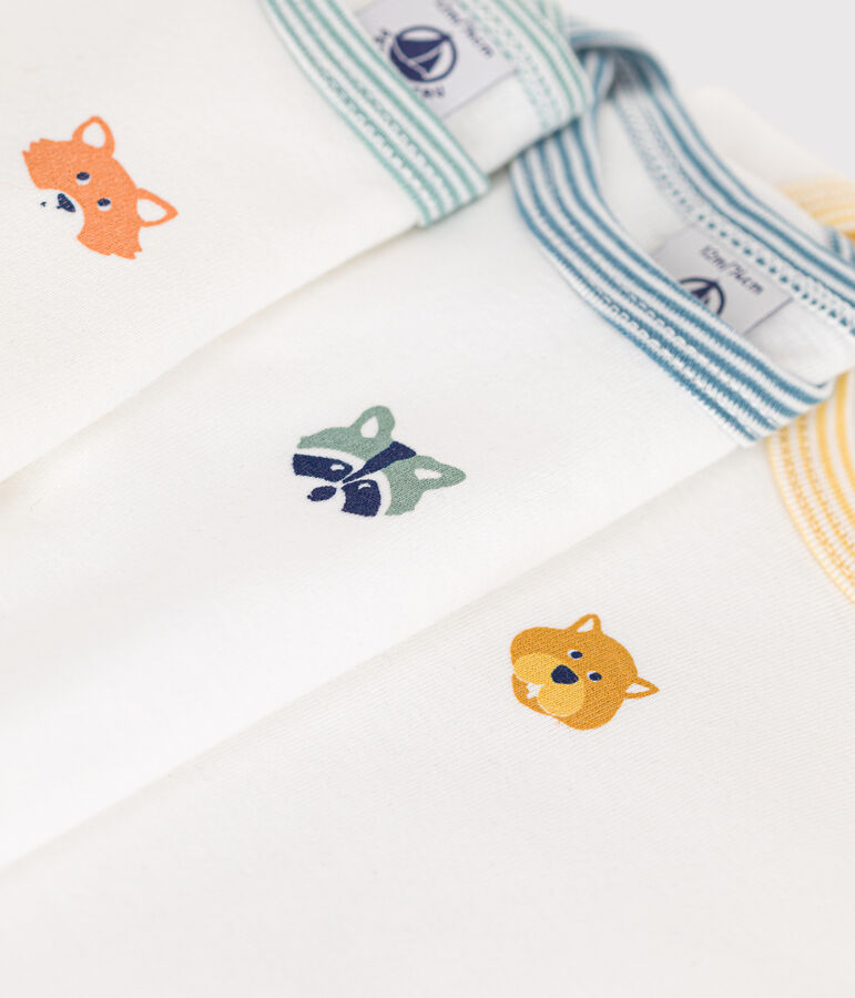 Juego de 3 bodis de algod&oacute;n de manga larga para beb&eacute; multicolor