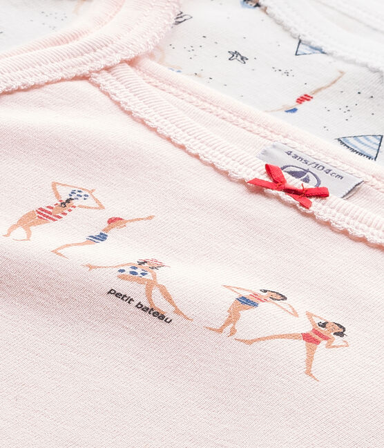 Lote de 2 camisetas de tirantes para niña blanco .