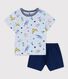 Pijama corto de algodón con estampado de animales de yoga de niño