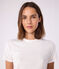 Camiseta L'ICONIQUE de algodón de punto «cocotte» para mujer blanco ECUME