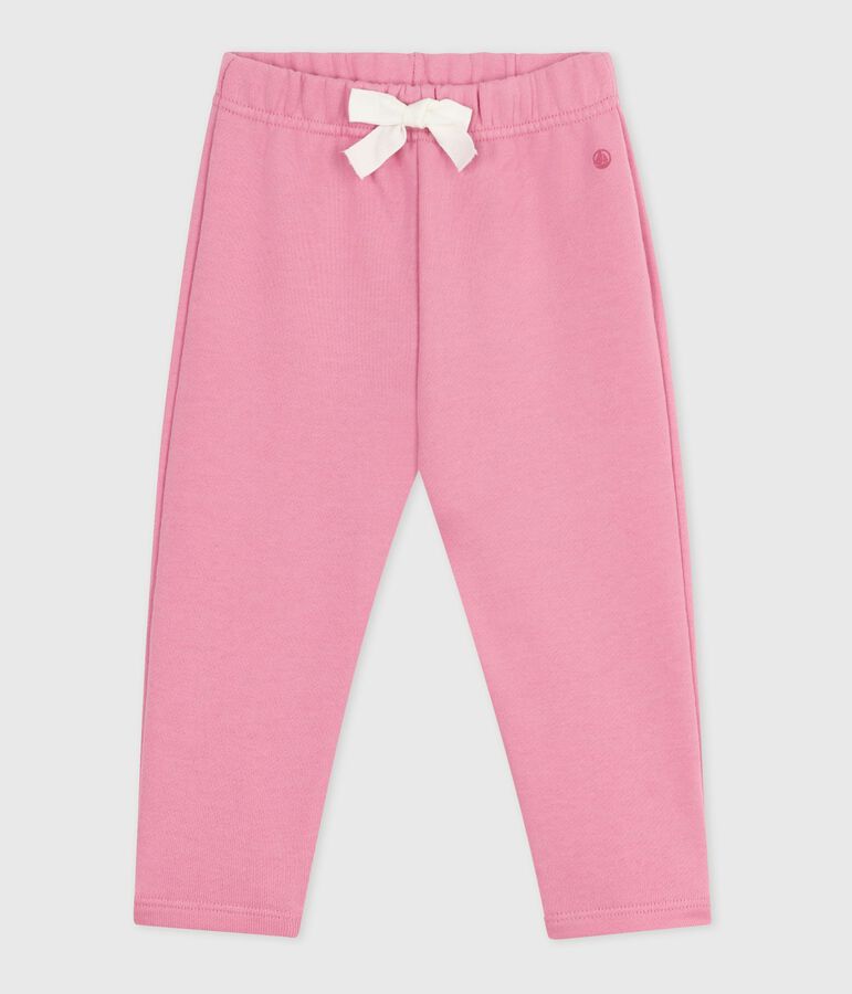 Pantal&oacute;n liso de algod&oacute;n para beb&eacute; rosa