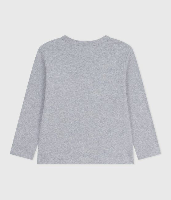 Camiseta infantil lisa de algodón de manga larga gris FUMEE CHINE