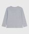 Camiseta infantil lisa de algodón de manga larga gris FUMEE CHINE