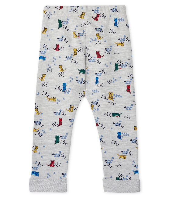 Pantalón de muletón estampado para bebé niño gris BELUGA/blanco MULTICO