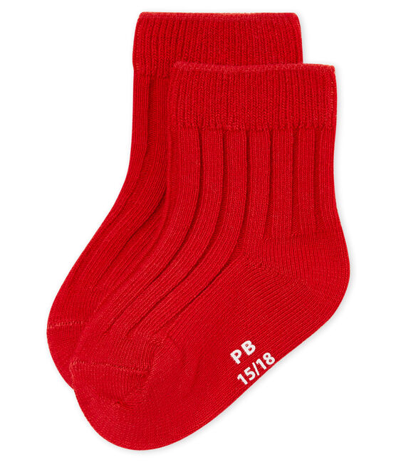 Calcetines de pubto para bebé niña rojo TERKUIT