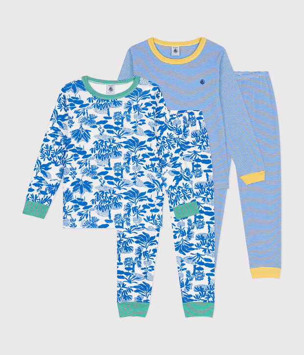 Juego de 2 pijamas infantiles de algod&oacute;n multicolor