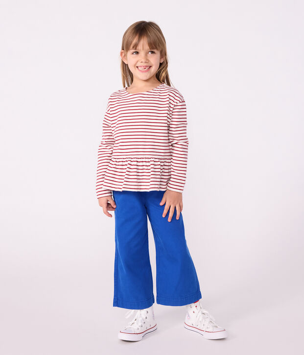 Marinera infantil de algod&oacute;n rojo/rojo