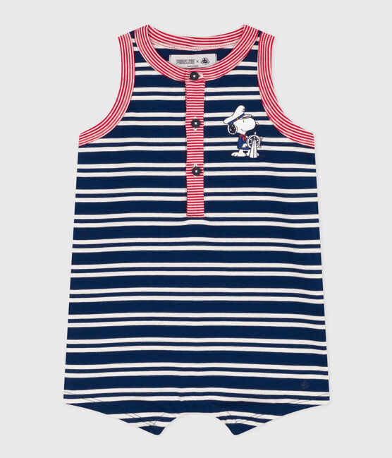 Mono Petit Bateau X Snoopy de punto ligero para bebé azul MEDIEVAL/blanco MULTICO